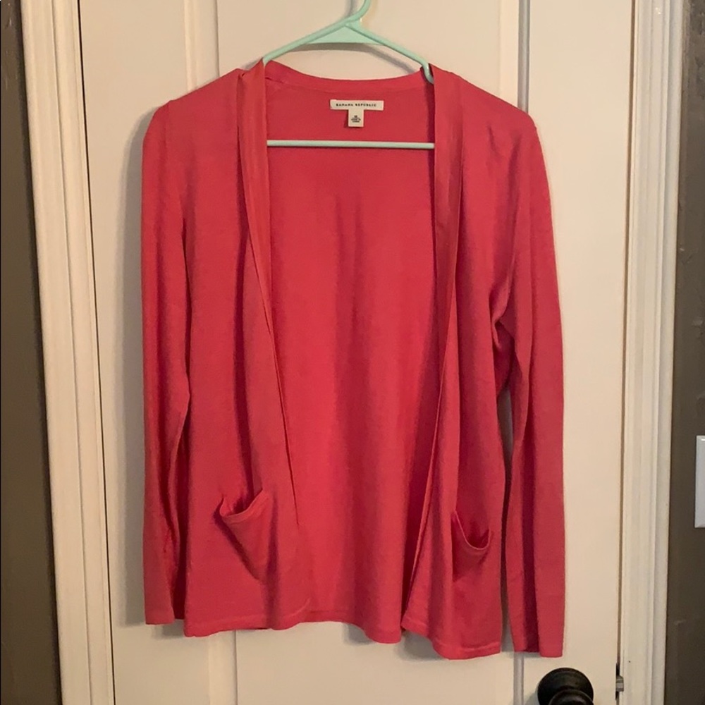 Bright coral/pink cardigan
